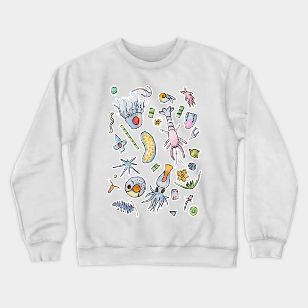 Pastel Plankton in Watercolor Crewneck Sweatshirt by narwhalwall